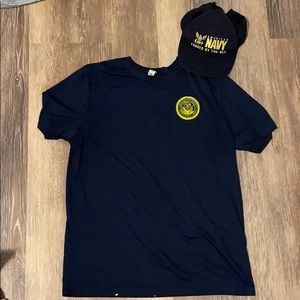 I’m selling a Navy Dept hat and shirt.